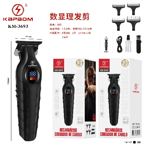 Máquina de Cortar Cabelo com Visor Digital