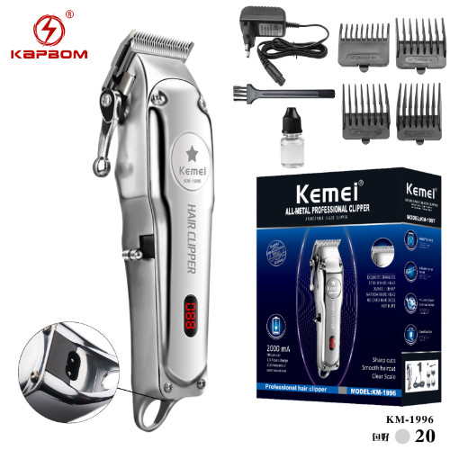 Maquina Profissional De Cortar Cabelo Com Pente KEMEI (EMBALADO)