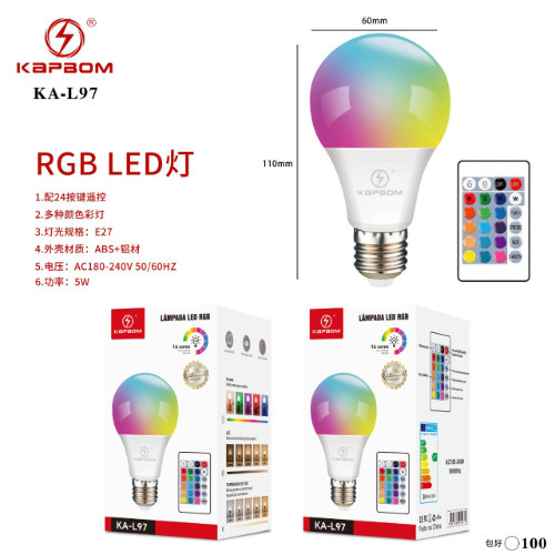 Lâmpada de Led Colorida RGB com Controle Remoto 220V 5W