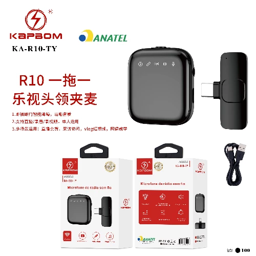 Microfone Lapela Wireless TYPE-C