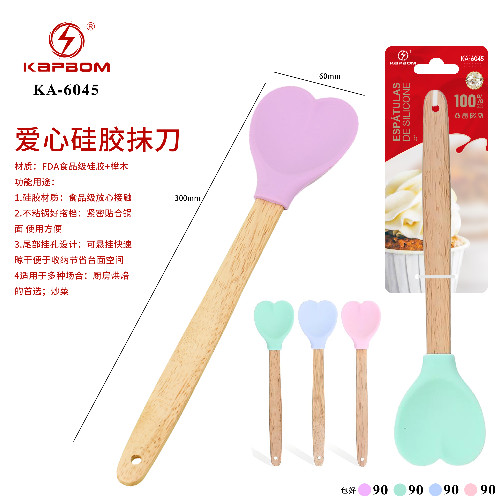 Espátula de Silicone com Cabo de Madeira 30cm