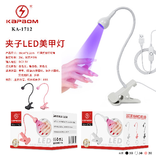 Luminaria LED UV Lanterna Com Clip para Secagem de Unha Gel 3W