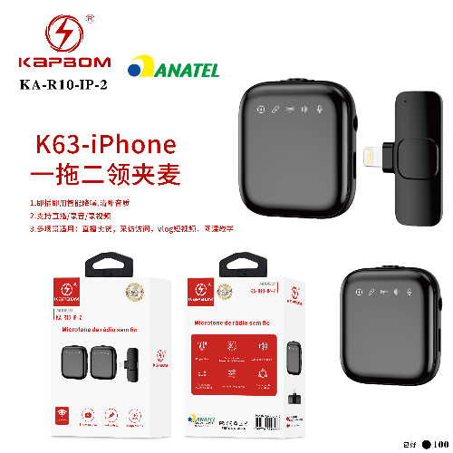 Microfone Lapela Wireless 2 microfone (5G)