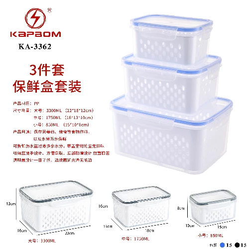 Organizador Geladeira Frutas Legumes Vegetais (3 peças)