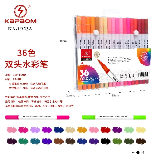Kit Canetinha Duas Pontas 0,4mm / 1,2mm 36 cores