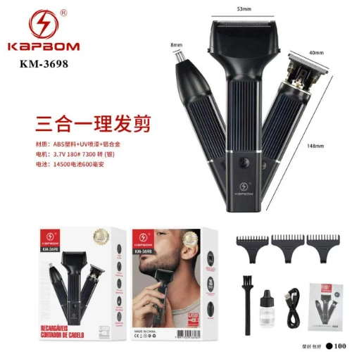 Máquina de Cortar Cabelo 3 em 1 14500mAh 600mAh